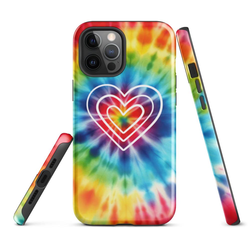 Tie Dye Hearts iPhone 12 Pro Max Tough Case - Glossy Finish - https://ascensionemporium.net